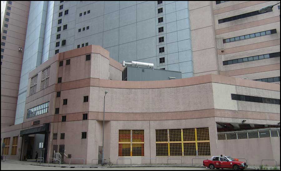 Data centers in land-constrained international markets may be within high-rise buildings, like this Equinix facility in Hong Kong.
