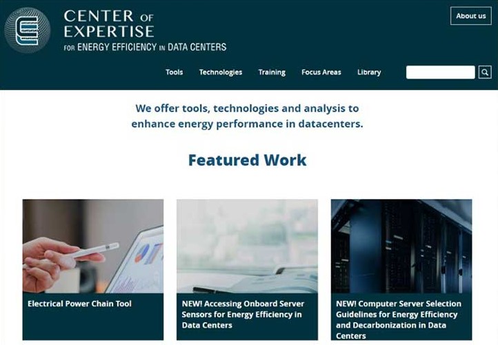 The CoE’s website serves as a comprehensive resource for those involved in energy performance and decarbonization in data centers.