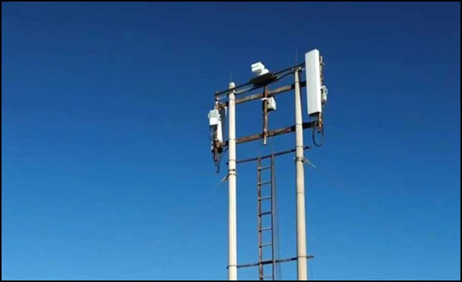 large tower holding forest fire detection equipment