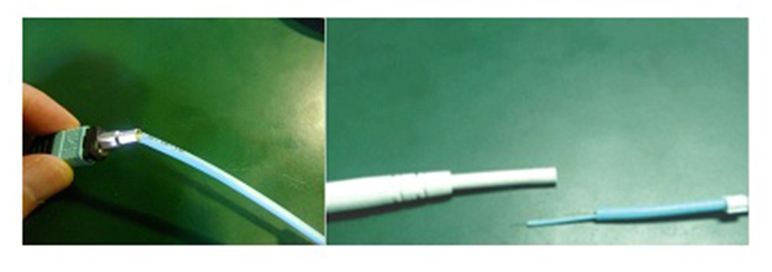 Figure 3: Generic MPO assembly after cable flex test and LC jumper after cable pull test